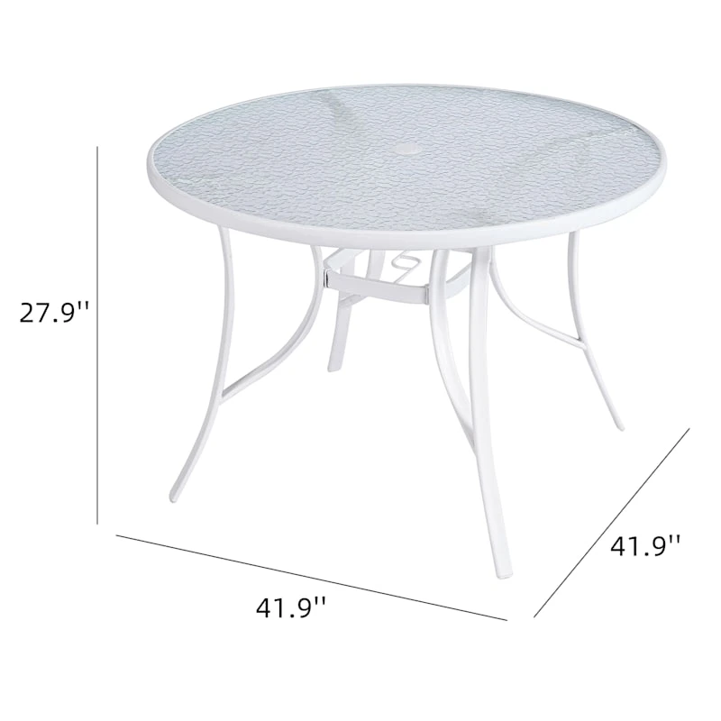 White Steel Round Table, 42" 7 White Steel Round Table, 42" - Image 7