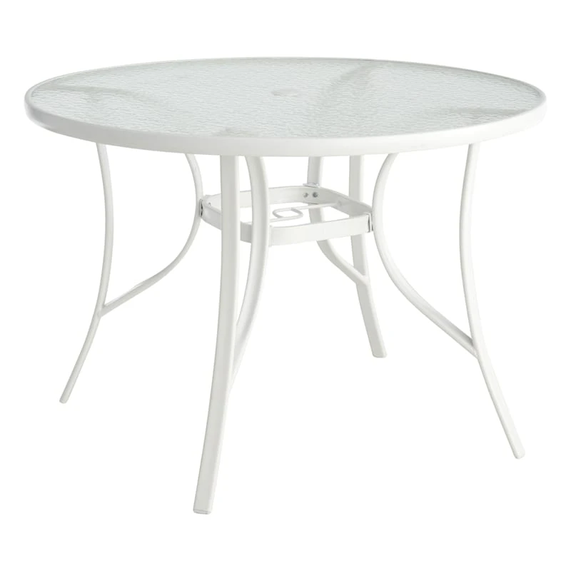 White Steel Round Table, 42" 1 White Steel Round Table, 42"
