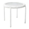 White Wicker Table With Glass Top