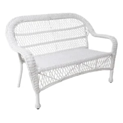 Wicker Settee, White