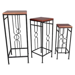 Wood Top Plant Stand, Large