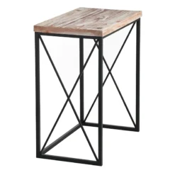 Wood Top With Black Cross Metal Table, Medium 9 Wood Top With Black Cross Metal Table, Medium -Accent Aura Furniture Store wood top with black cross metal table medium 3