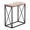 Wood Top With Black Cross Metal Table, Small