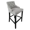 York Grey Upholstered Tufted Barstool