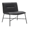 Zoey Faux Leather Accent Chair, Black