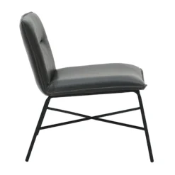 Zoey Faux Leather Accent Chair, Black -Accent Aura Furniture Store zoey faux leather accent chair black 2