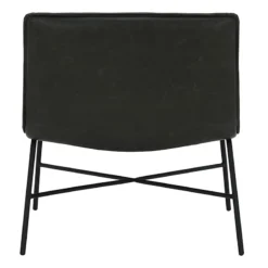 Zoey Faux Leather Accent Chair, Black -Accent Aura Furniture Store zoey faux leather accent chair black 4